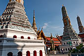 Bangkok Grand Palace, the Wat Phra Keow (temple of the Emerald Buddha), the prangs of the eastern side. 